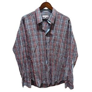 Jared Lang Mens 2XL Plaid Long Sleeve‎ Button Down Shirt Cotton Casual